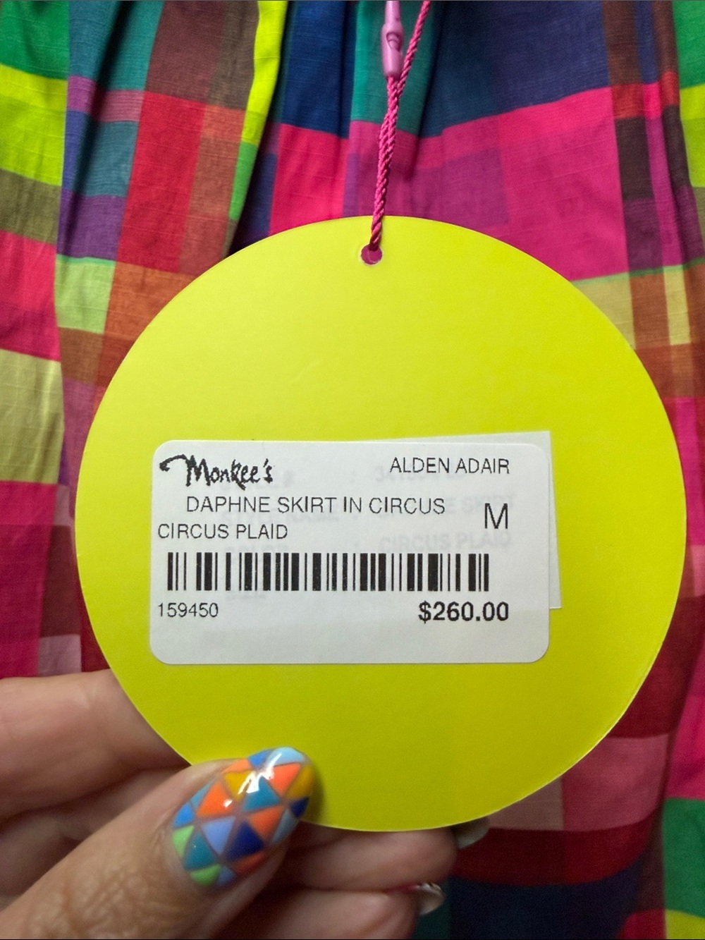 Alden Adair Multicolor Circus Plaid Maxi Skirt - Pink, Blue, Green - Picture 5 of 7